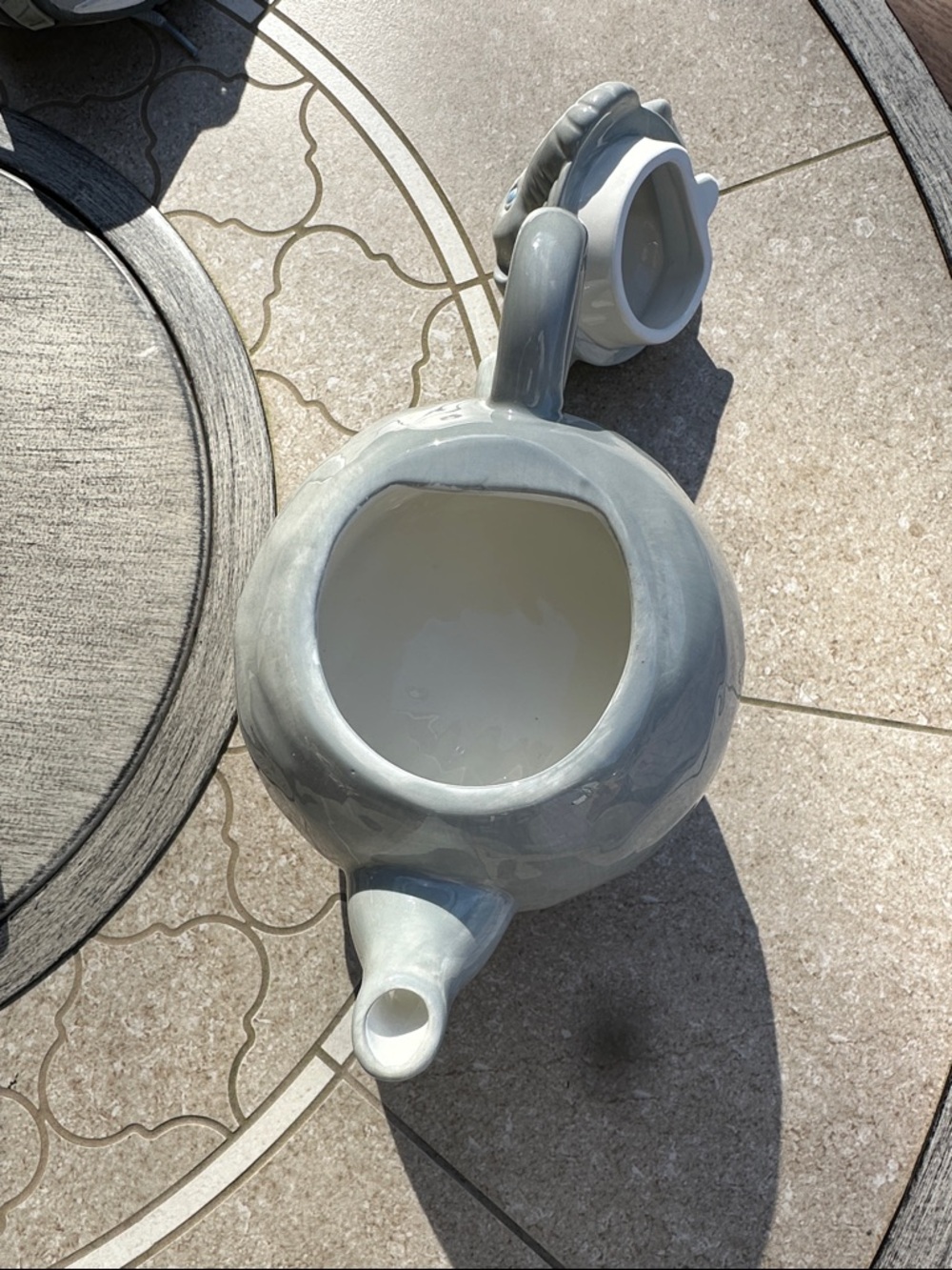 Whimsical Elephant Ceramic Teapot and Cup Set - Gray - Picture 3 of 5